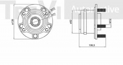 TREVI AUTOMOTIVE wb1082 -  Комплект подшипника ступицы колеса